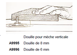 A9995 et A9996 douillet de 8 et 6 mm pour mèche verticale