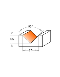 Mèche à rainurer en V 90° avec plaquettes réversibles (1)